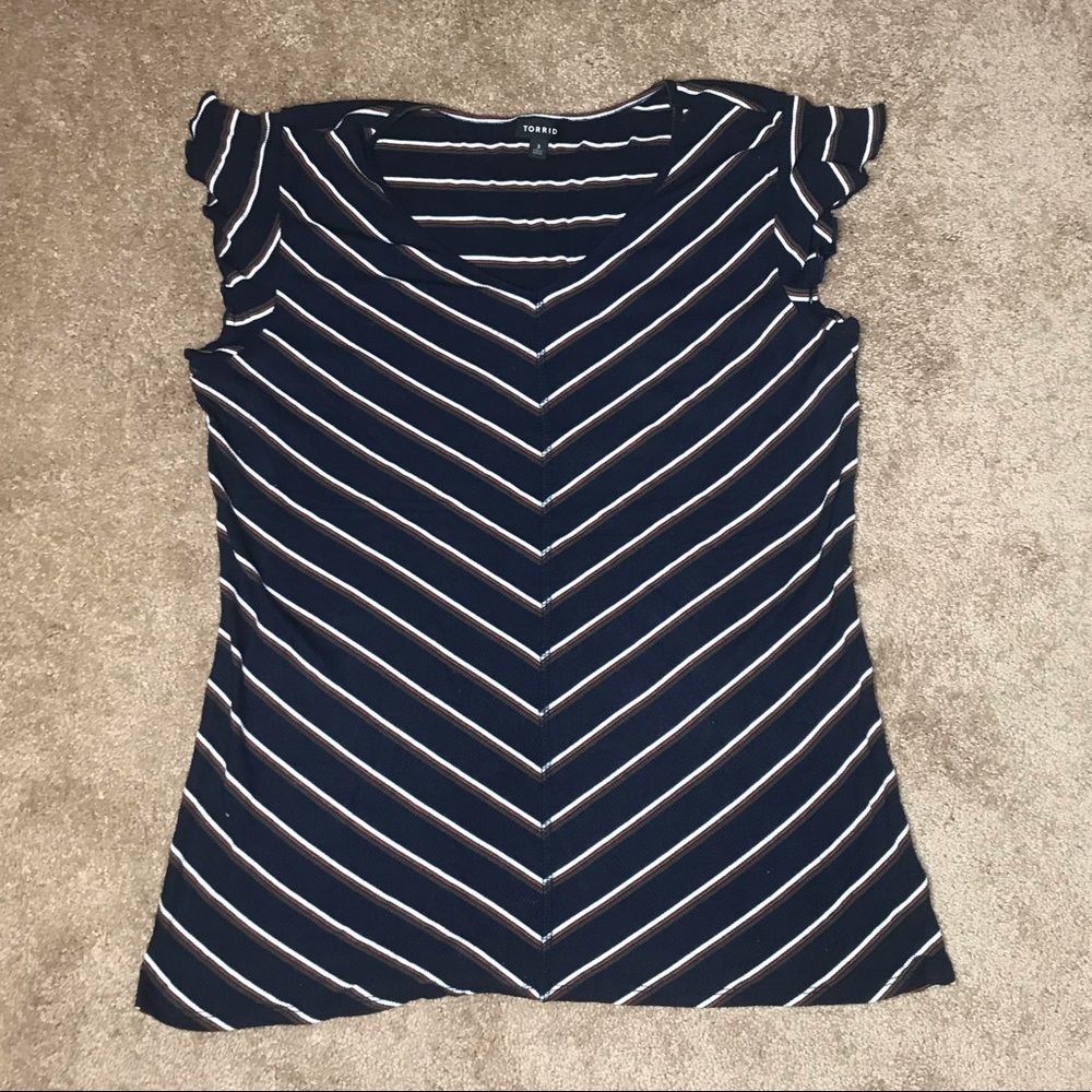 Torrid Chevron Ribbed Tee